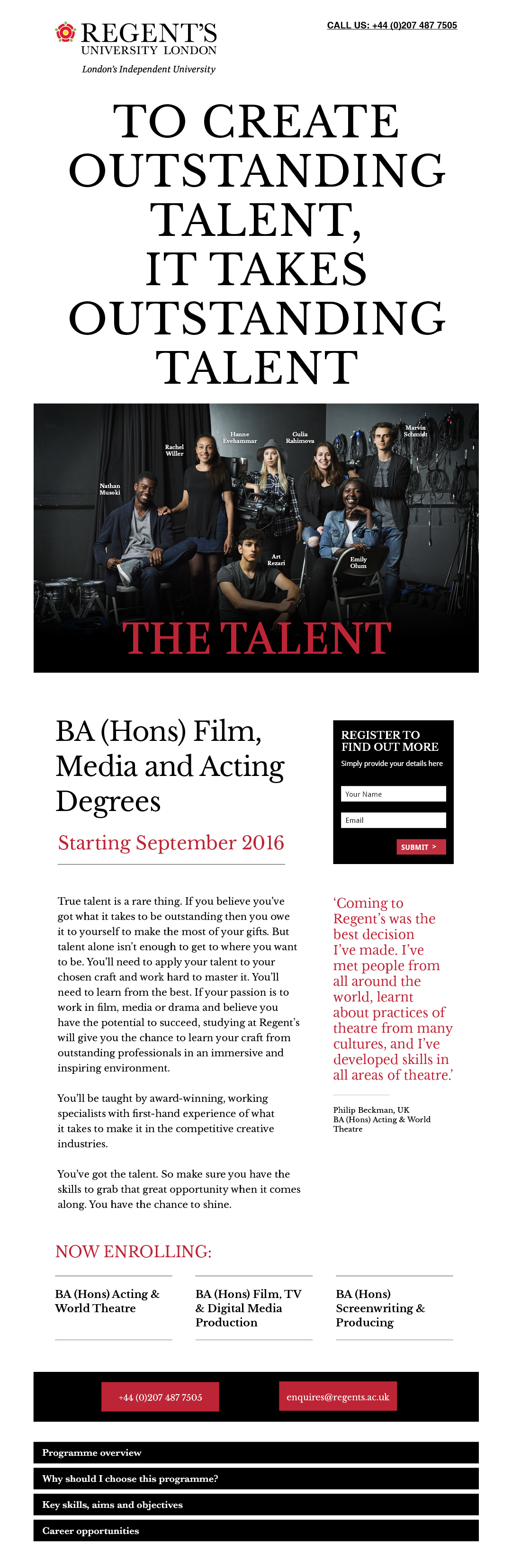 Regent's BA Hons Film,Media LP v4c